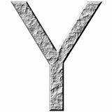 3D Stone Letter Y