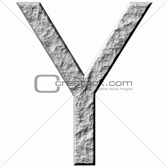 3D Stone Letter Y