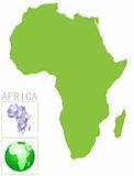 africa map and icon
