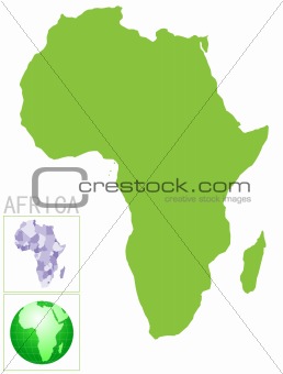 africa map and icon