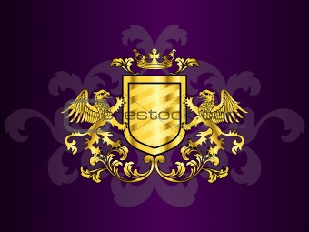 Golden Coat of Arms with Griffins