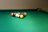 billiard balls and table