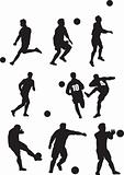 footballer silhouette set