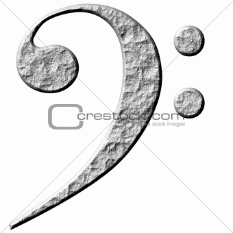 3D Stone Bass Clef