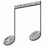3D Stone Eighth Notes