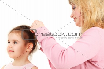 Mother helping daughter 