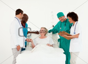 Doctors looking after a patient