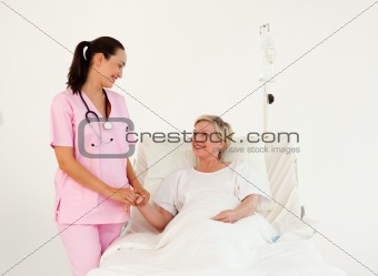 Nurse helping a senior patient