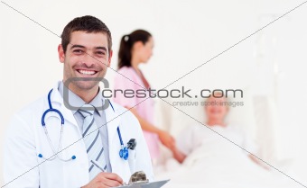 Doctors Looking after a senior Patient
