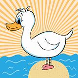 Duck out of Water Cartoon Character