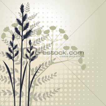 Grass silhouettes background