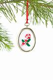 Candy Cane Needlepoint Ornament