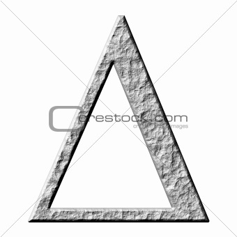 3D Stone Greek Letter Delta
