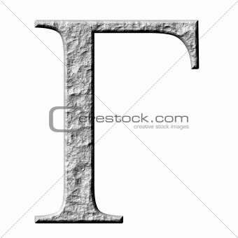 3D Stone Greek Letter Gamma