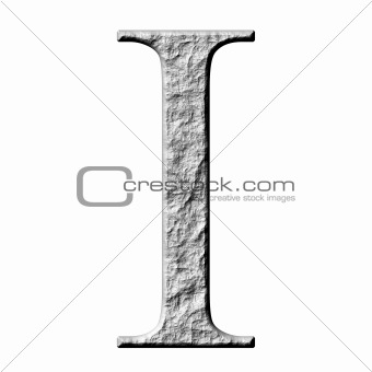 3D Stone Greek Letter Iota