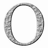 3D Stone Greek Letter Omikron