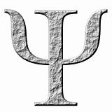 3D Stone Greek Letter Psi