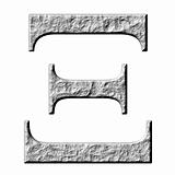 3D Stone Greek Letter Xi