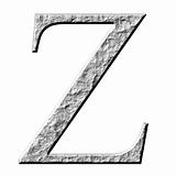 3D Stone Greek Letter Zeta