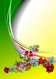 Floral spring background. Vector illustration. Invitation card