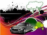 Cover for brochure with car images. Vector illustration
