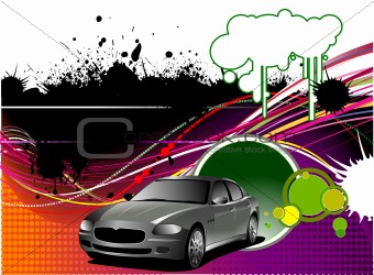 Cover for brochure with car images. Vector illustration