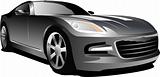 Gray  car. Sedan. Vector illustration