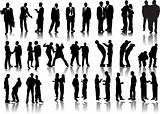 Forty businessmen  silhouettes