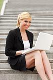 businesswoman using computer laptop