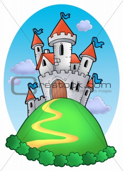 Fairy tale castle with clouds