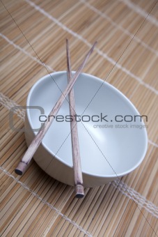 White bowl on mat