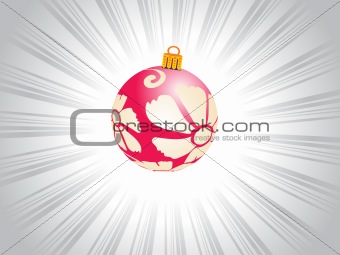 isolated floral design X'mas ball