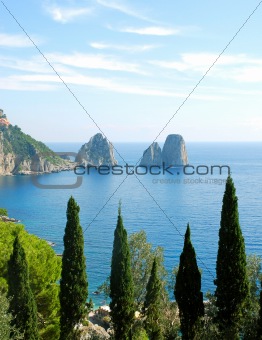 Capri island (famous Faraglioni)