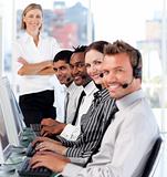 People working in a call centre