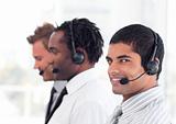 Young Man working in a call centre