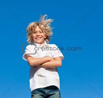 Kid Jumping in the air