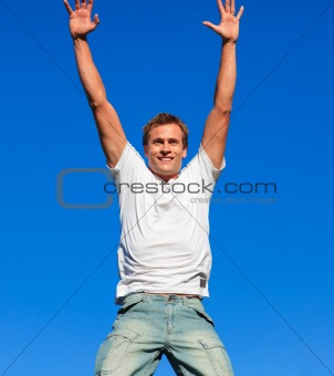 Man jumping in the air