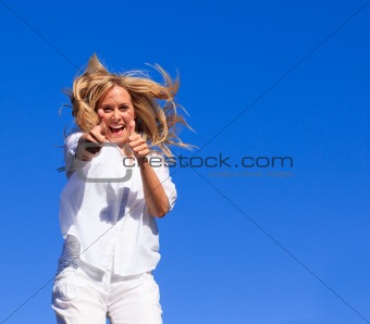Woman Jumping in the air
