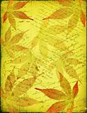 old paper with autumn leaves