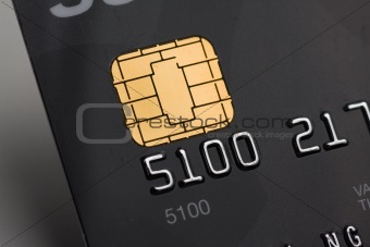 Credit card with gold chip