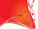 red abstract valentine card