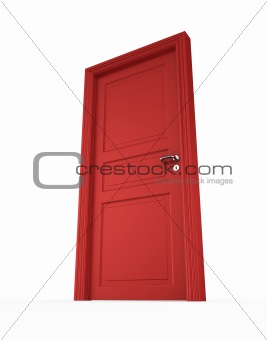 Closed red door