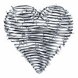 Heart made out of barbed wires