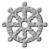 3D Stone Buddhism Symbol Wheel of Dharma