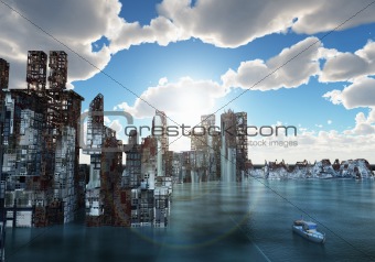 Flooded city