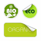 Set of labels for organic food