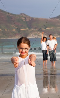 Young family having fun on vacation