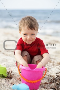 cute little boy on the beach