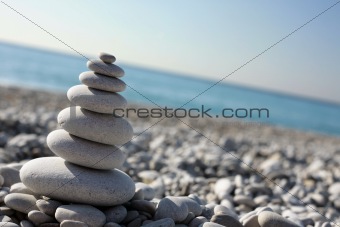 Stone Stack on a Pebble Beach