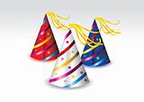illustration of a colorful party hat